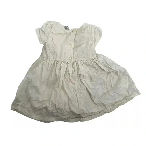 Baby Oshkosh B’gosh Cream Embroidered Dress Size 18 Months - Picture 2 of 6